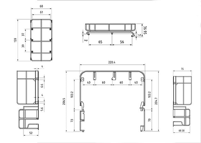 Lesu Gelaender-Set aus Edelstahl fuer 36t-Bagger 58300 - RC-Zubehoer