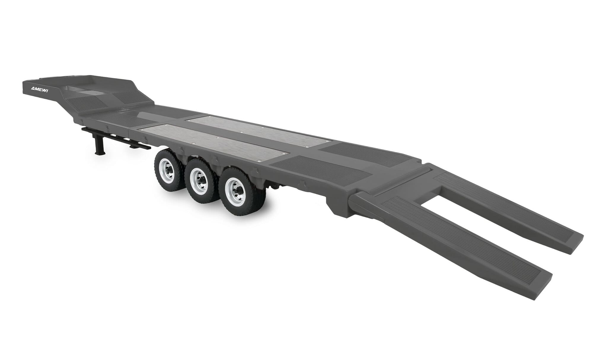 Amewi RC Tieflader-Sattelauflieger Dreiachser fuer Scania 1_18 silber_