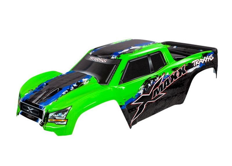 Traxxas Karosserie X-MAXX gruen mit Aufkleber - RC-Zubehoer