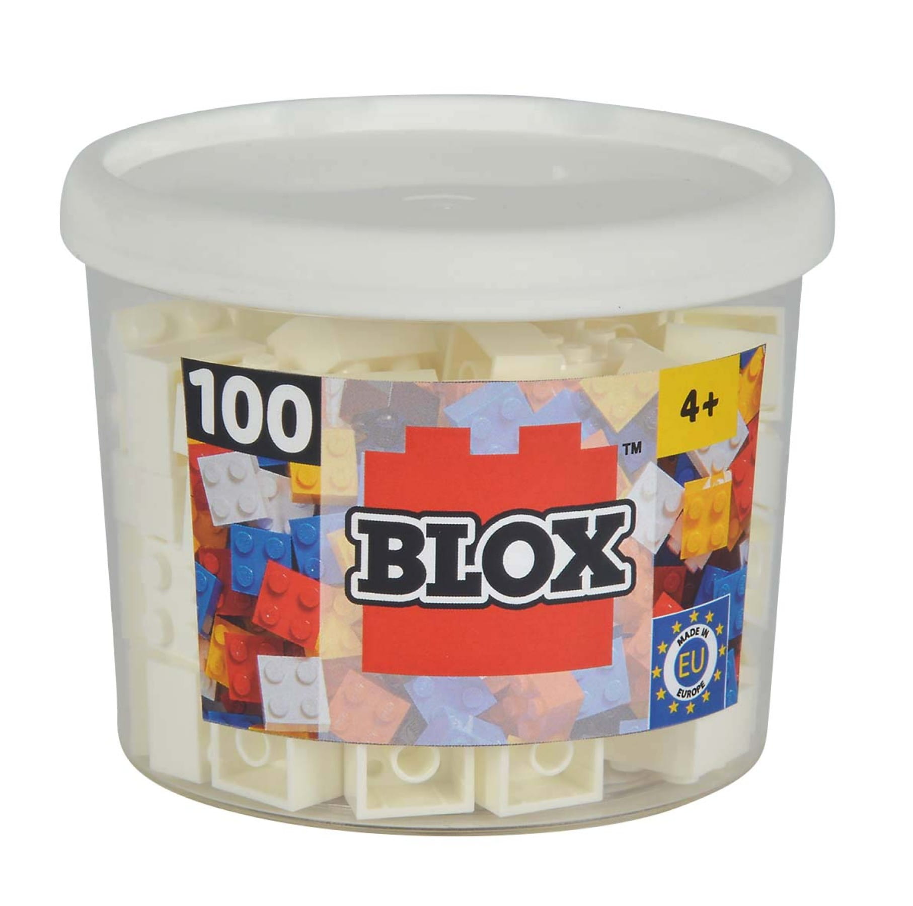 Androni Bausteine Blox 100 weiße 4er Steine in Dose