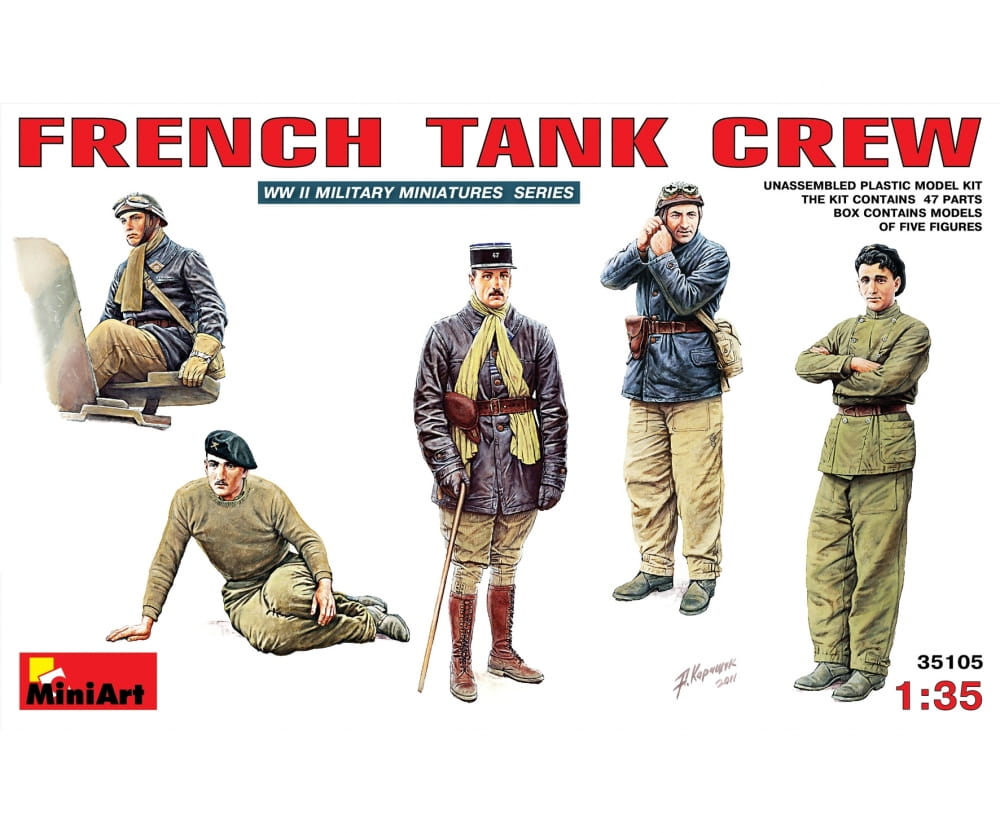 Plastikmodellbau von Miniart 1-35 fig franz panzerbesatzung ww2
