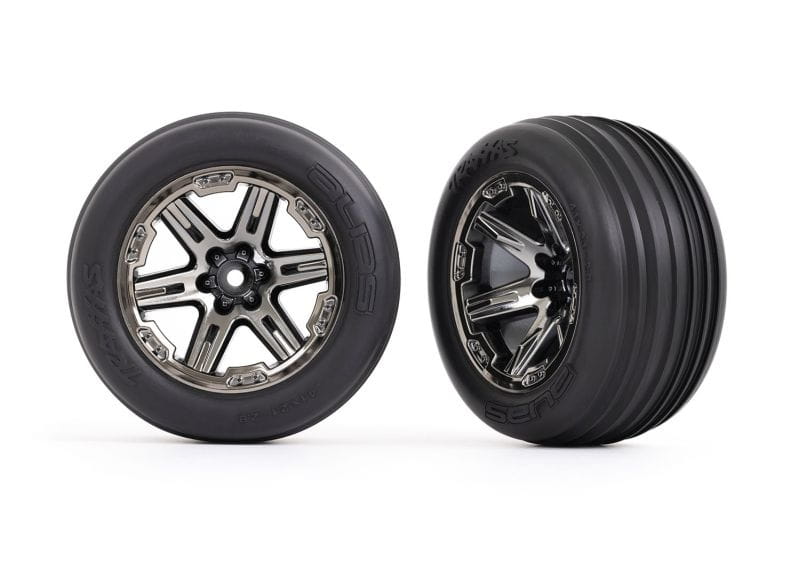 Traxxas Reifen auf Felge 2.8 RXT Schwarz-Chrom-Felge Rille Elo vo _2 - RC-Zubehoer