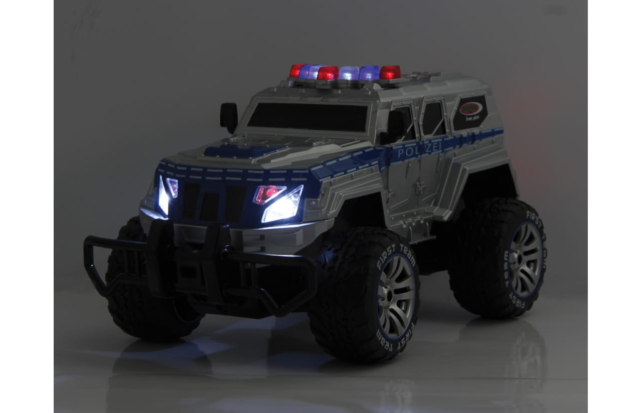 Jamara RC Polizei Panzerwagen Monstertruck 1:12 LED 27MHz