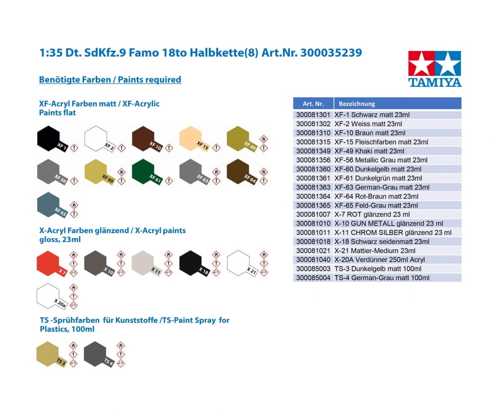 Tamiya 1_35 Sd_Kfz. 9 Famo 18t Halbkettenschlepper Modellbausatz_