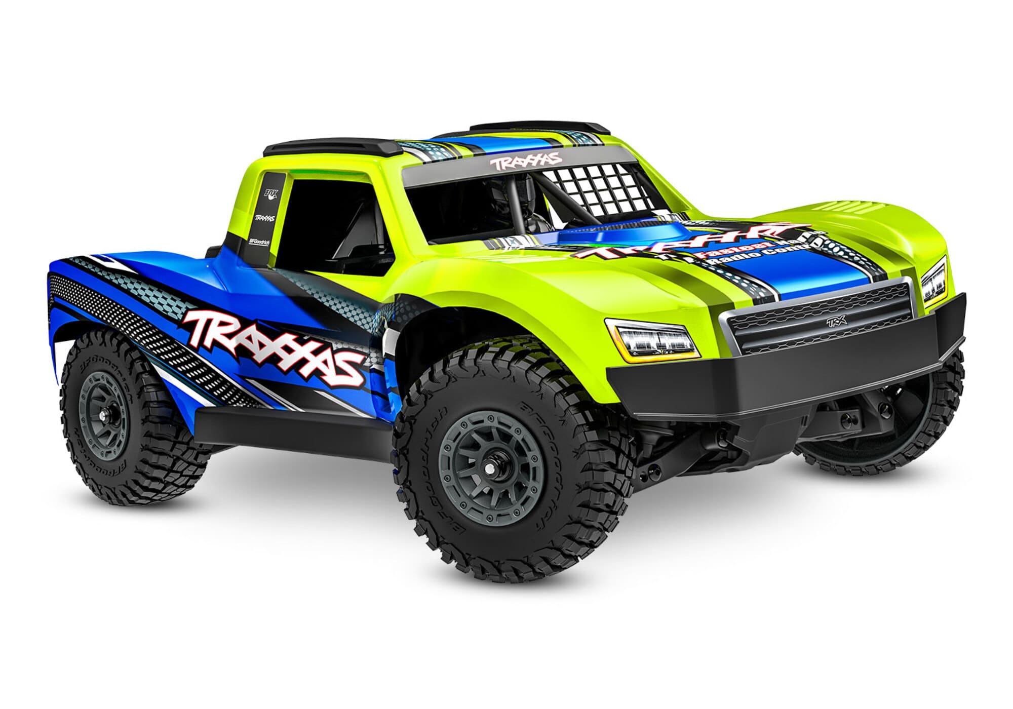 Traxxas Mini-Slash BL-2S 4x4 Gelb Short Course RC Truck mit Akku und Ladegeraet