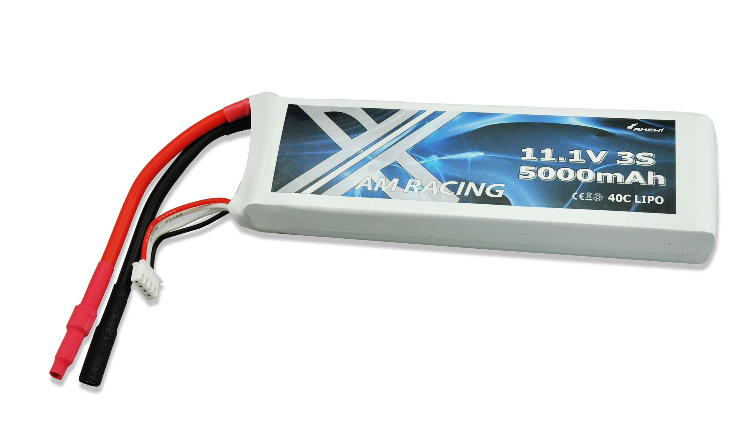 Amewi LiPo Akku 3S 11,1V 5000mAh 40C Softcase, 6mm Goldkontakt