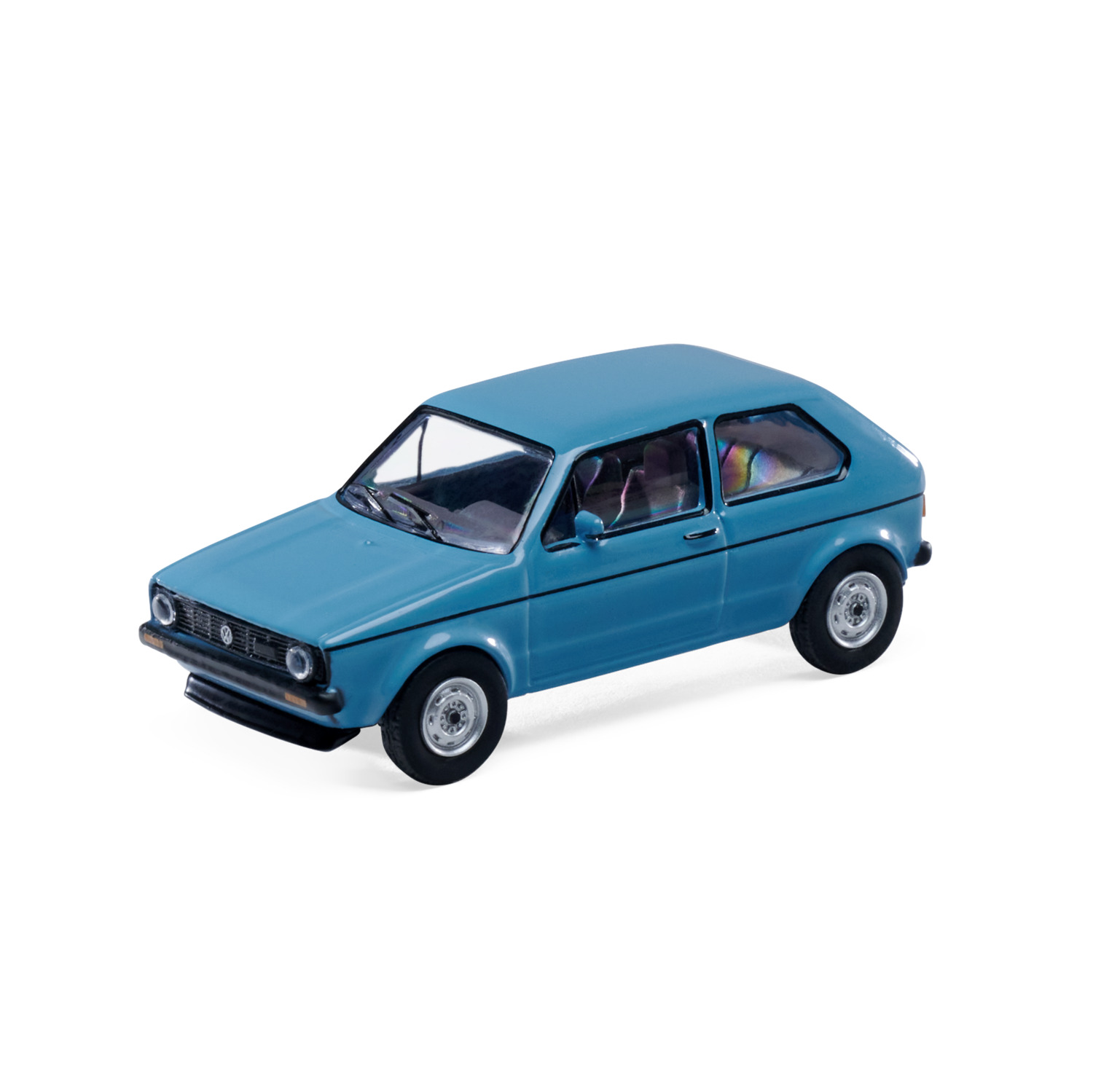 Schuco 1_64 VW Golf I Blau Standmodell
