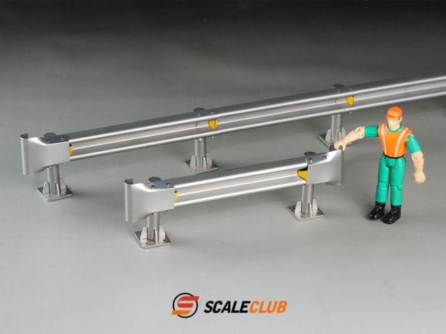 ScaleClub 1_14 Deko-Leitplanke aus Metall mit 2 Endstuecken - RC-Zubehoer