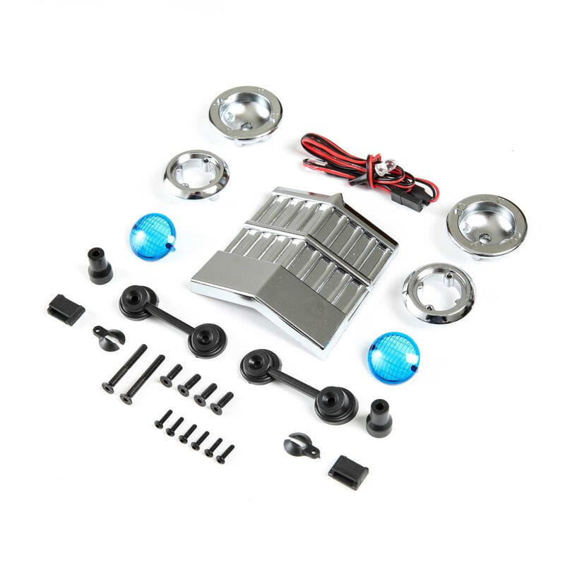Losi Front LED Lights and Grill Set, Son Uva Digger:LMT