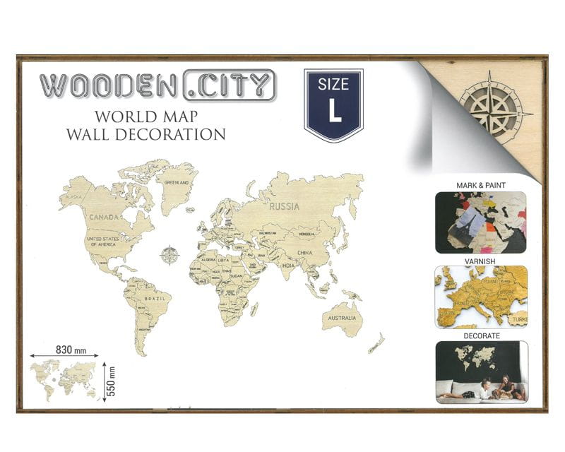 Krick Weltkarte L 3D-tec Holz Bausatz 31 Teile