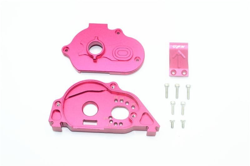 GPM Alu Motorbefestigung und HZ-Abdeckung rot fuer ARRMA Granite - RC-Zubehoer