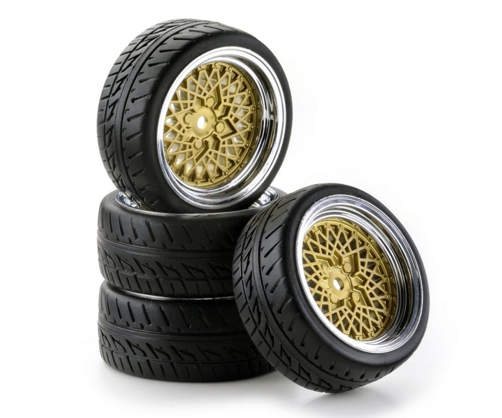 Carson Reifen Set 1_10 SC-Raeder Classic Style _4_ ch_gold - RC-Zubehoer