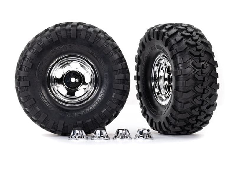 Traxxas Canyon Trail 5_3x2.2 Reifen auf Felgen chrom _2_ - RC-Zubehoer