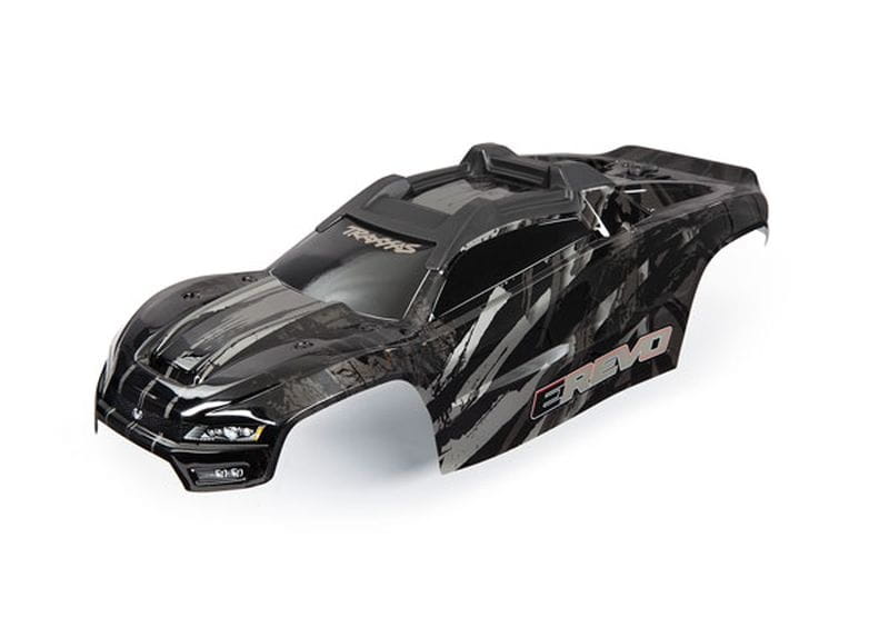 Traxxas Karosserie E-Revo schwarz mit Aufkleber - RC-Zubehoer