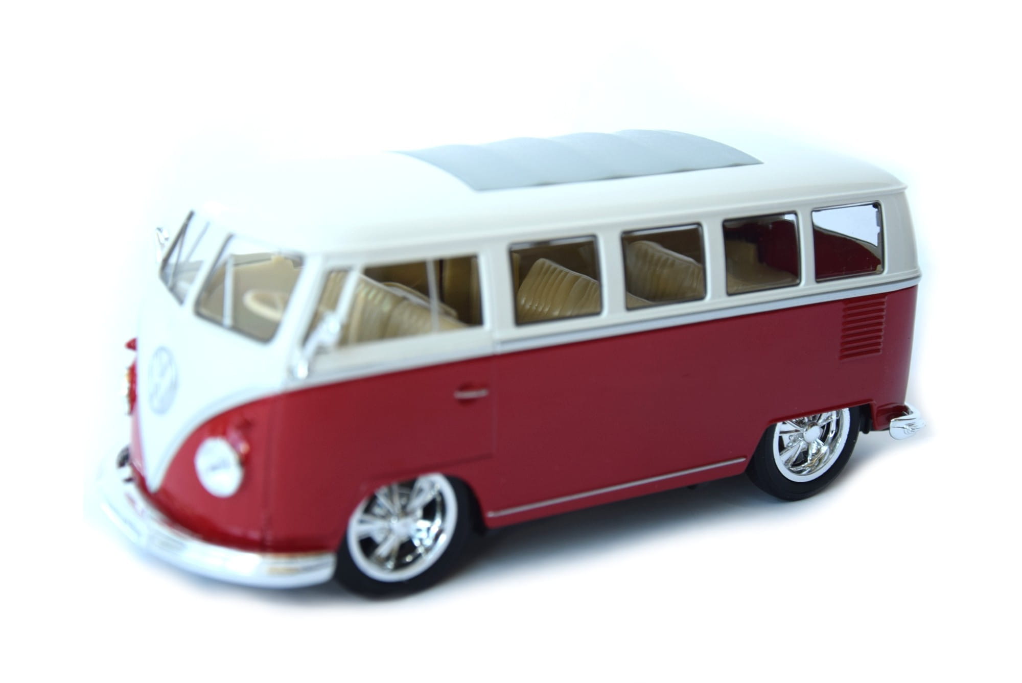 Welly Modellauto 1:24 1963 VW Volkswagen Classical T1 Bus Hotrider Rot-Weiss