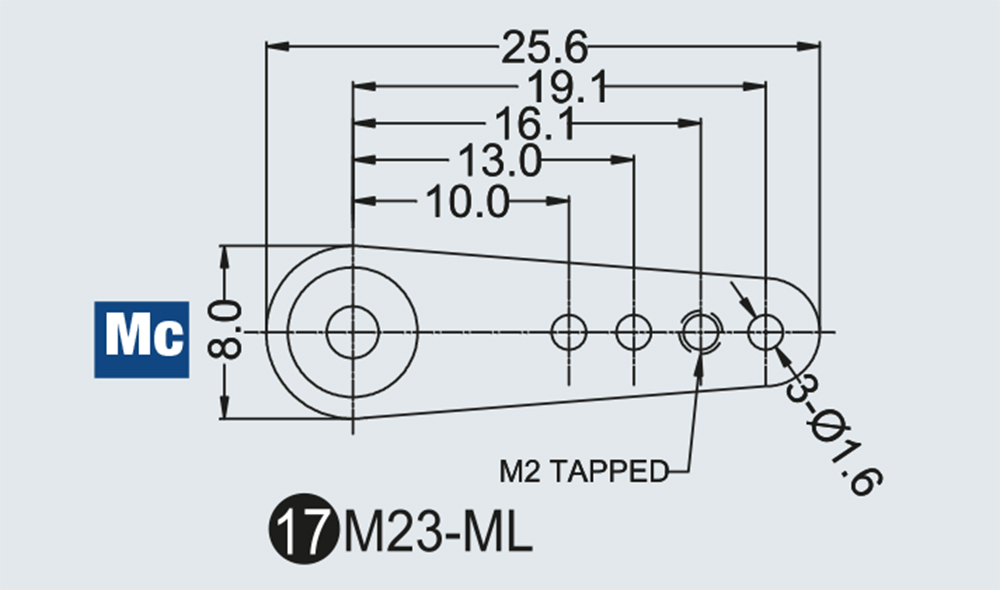 Multiplex Abtriebshebel Metall einarmig für HS-125/5125MG