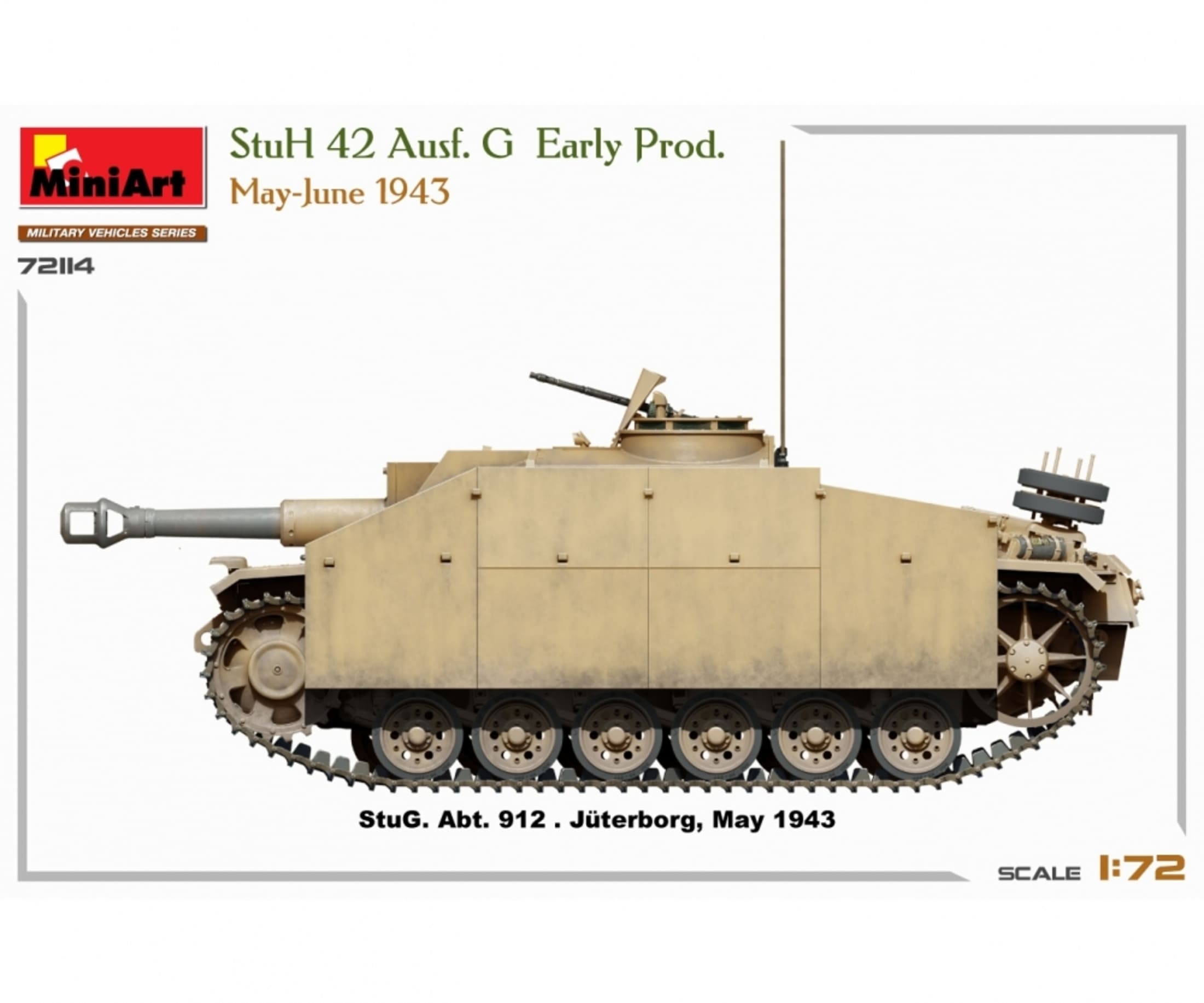 MiniArt 1_72 StuH 42 Ausf. G fruehe Produktion Plastik Modellbausatz - RC-Zubehoer