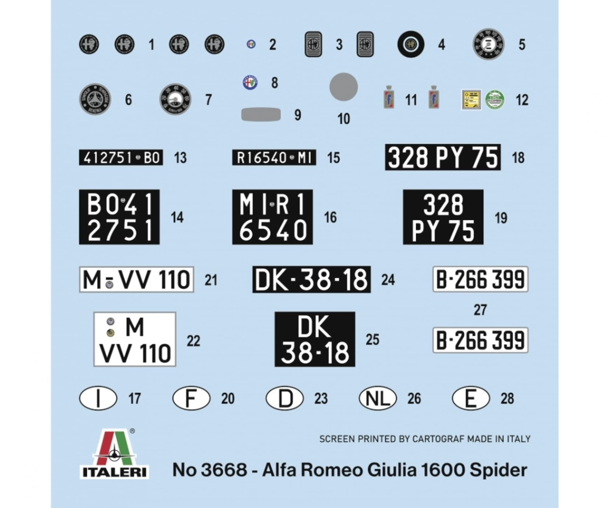 italeri 1 24 alfa romeo guilia 1600 spider plastik modellbausatz Italeri 1_24 Alfa Romeo Guilia 1600 Spider Plastik Modellbausatz - RC-Zubehoer