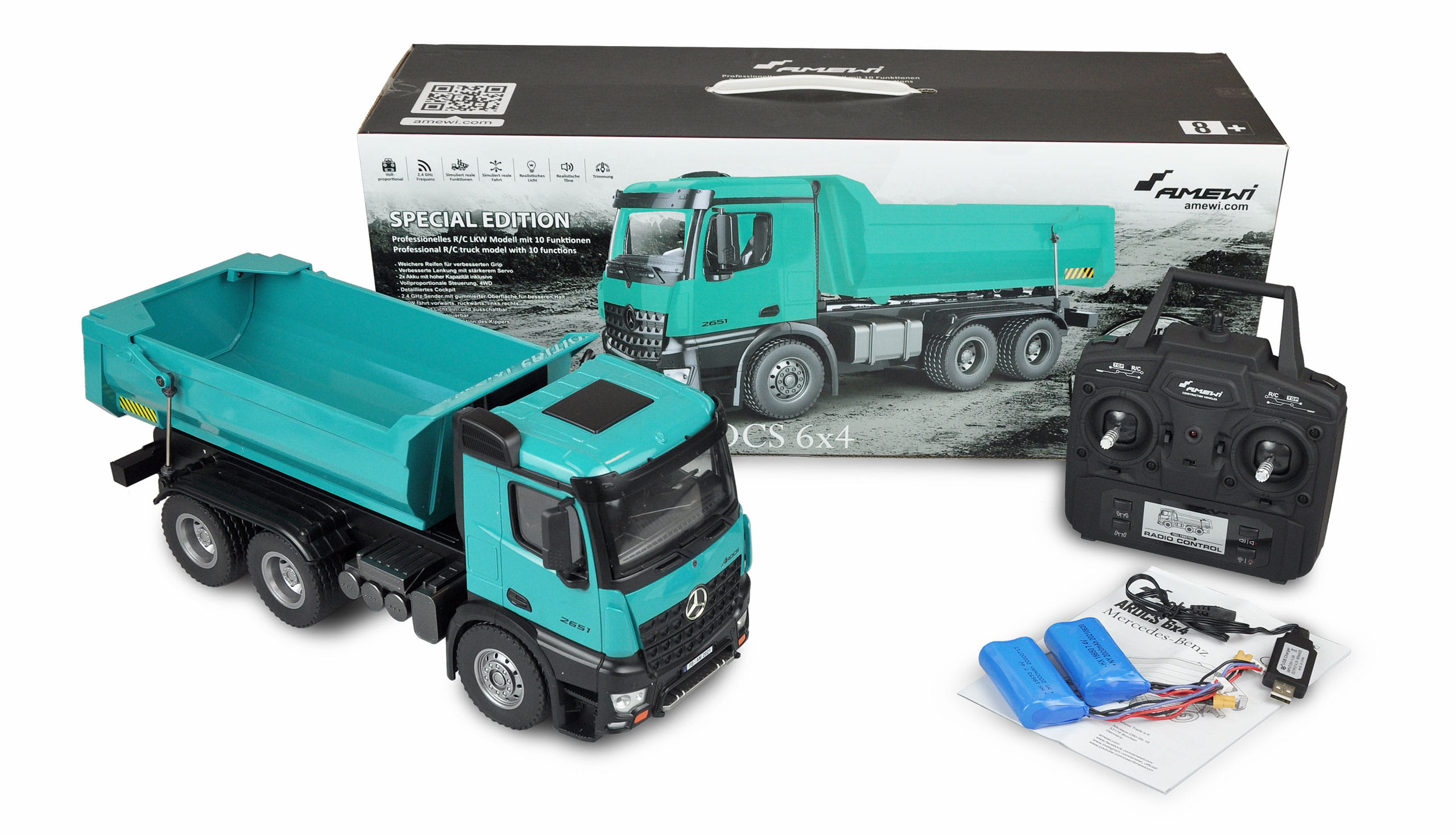 Amewi RC Mercedes-Benz Arocs Kipper PRO 1_14 RTR Metall Petrol