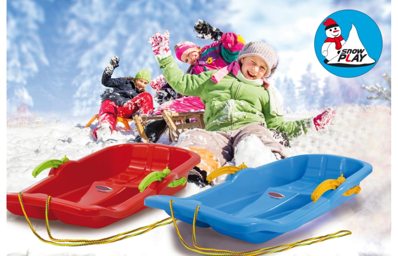 Jamara Snow Play Bob Schlitten Karol mit Bremse 80cm blau