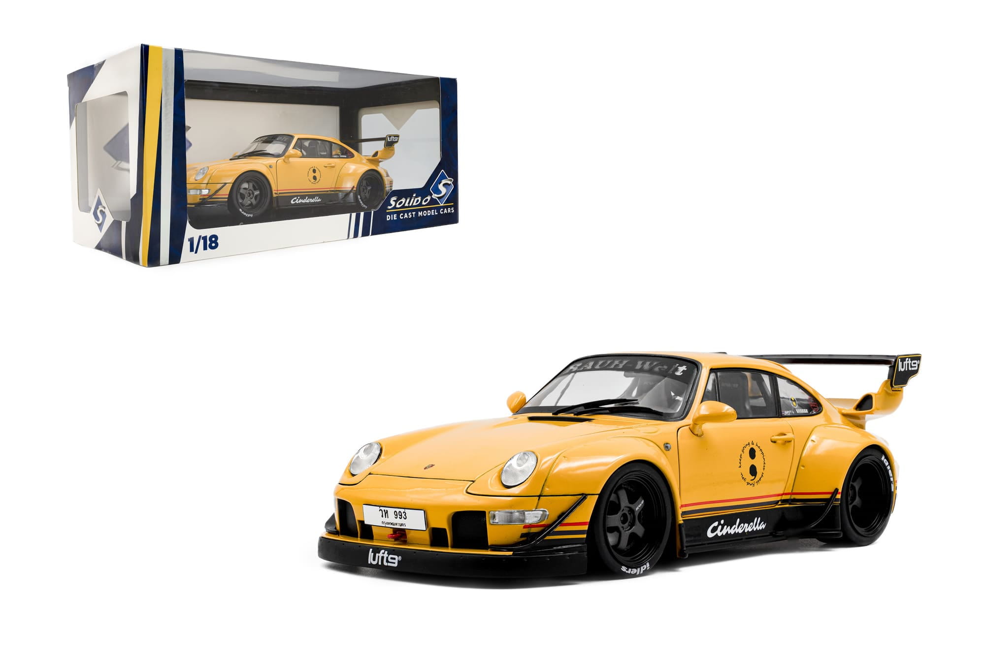 Solido RWB BODYKIT Cinderella Yellow Modellauto 1_18