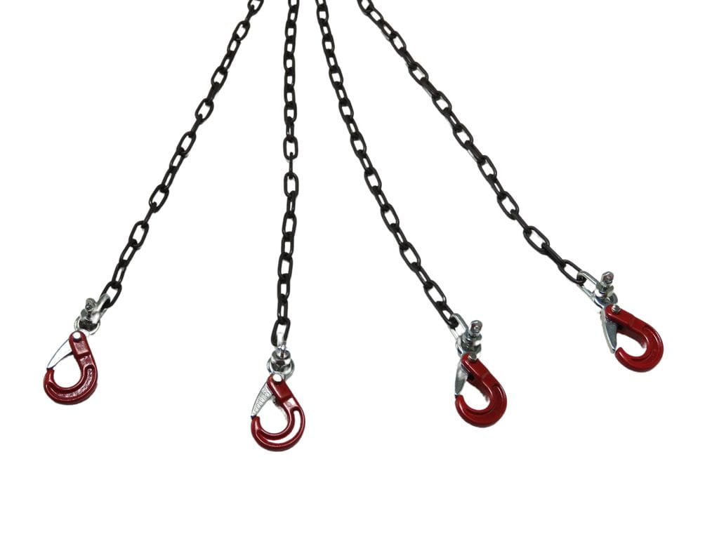 Thicon 1_14 Anschlagkette 10cm mit 4x Haken rot und Plakette - RC-Zubehoer