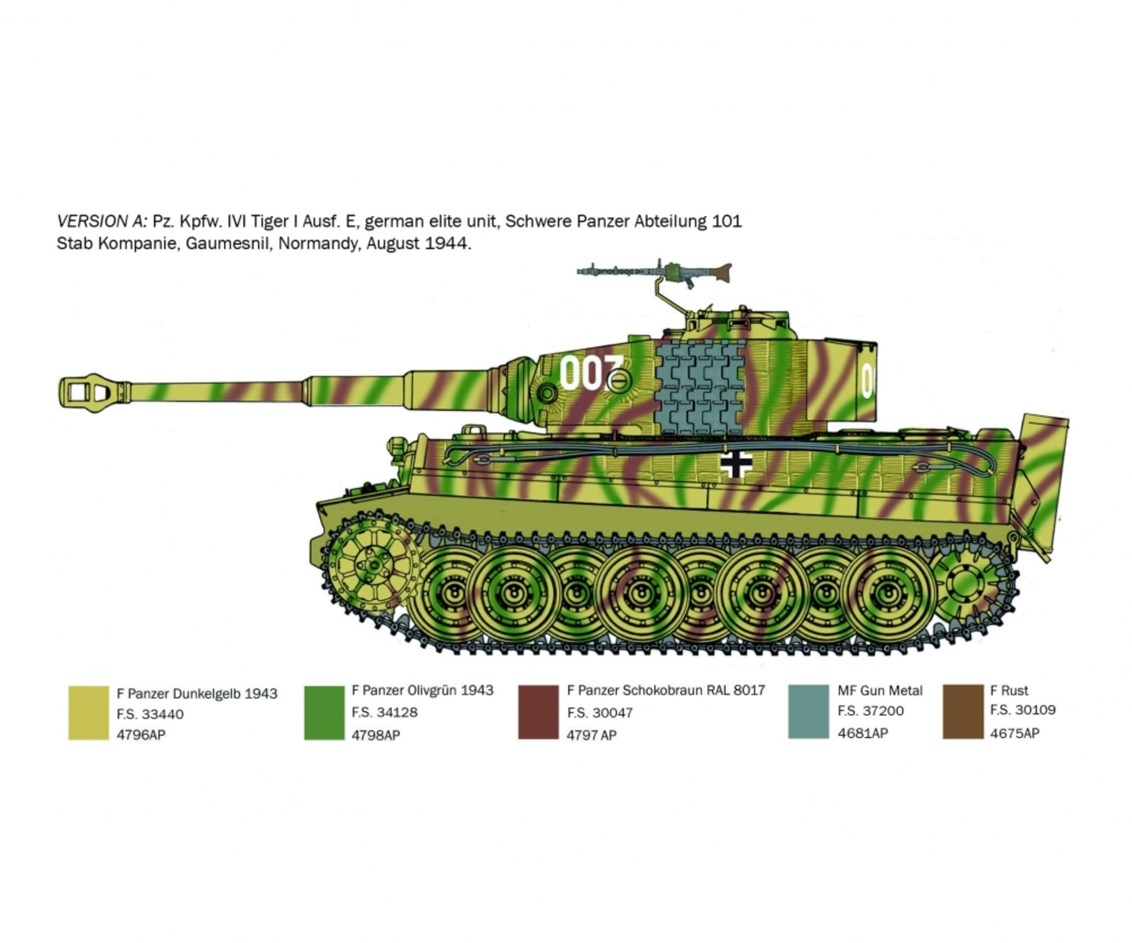 Italeri 1_35 Panzer Kpfw_ VI Tiger I Ausf. E sp Prod Plastik Modellbausatz - RC-Zubehoer
