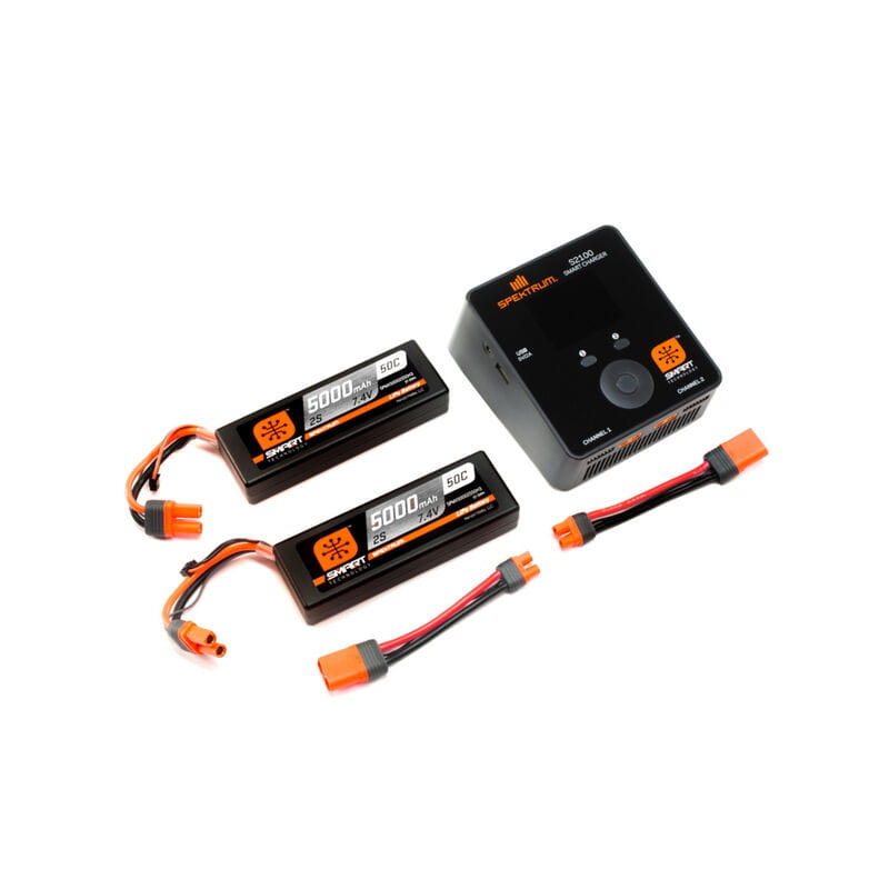 Spektrum Ladegerät m 2 Lipo Akkus 7,4V 5000mAh 50c Smart Bundle 4S Spektrum Ladegerät m 2 Lipo Akkus 7,4V 5000mAh 50c Smart Bundle 4S