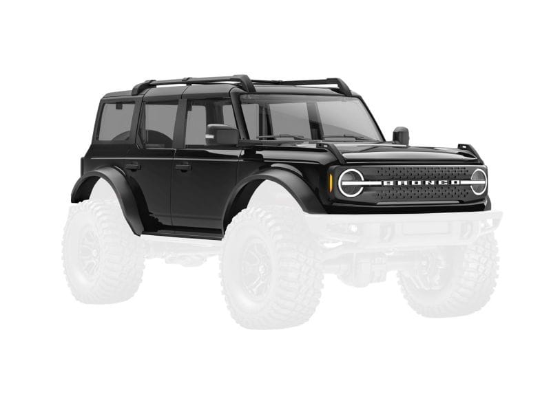 TRX-4M Ford Bronco Karosserie schwarz mit Zubehoer fuer 1-18 RC Modelle