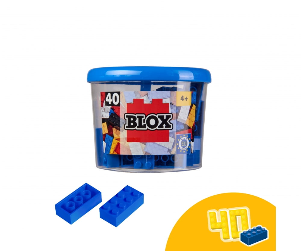 Simba Blox Bausteine 40 blaue 8er Steine in Dose