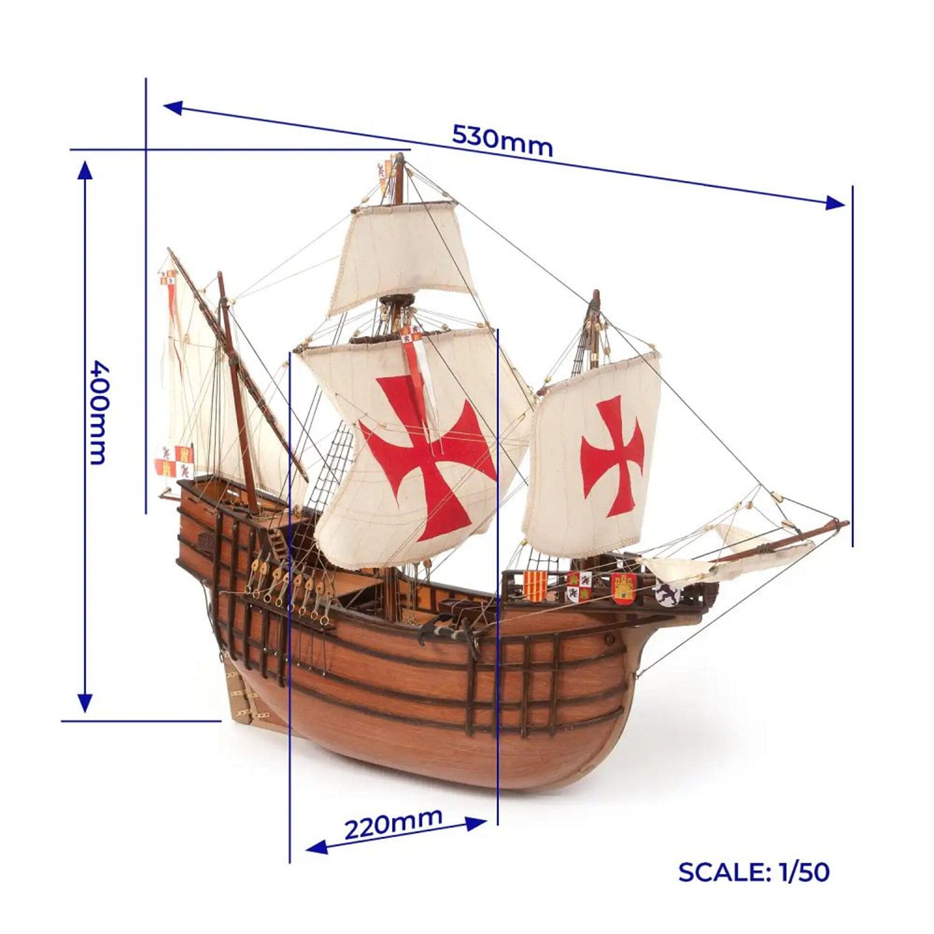 OcCre Santa Maria Holzmodellbausatz 1_50 - 1631 Teile_