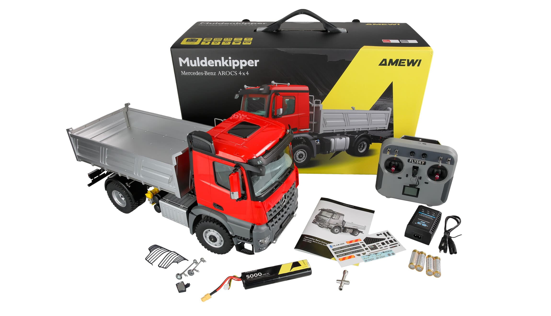 Mercedes-Benz Arocs 4x4 Muldenkipper 1_14 RTR in Rot