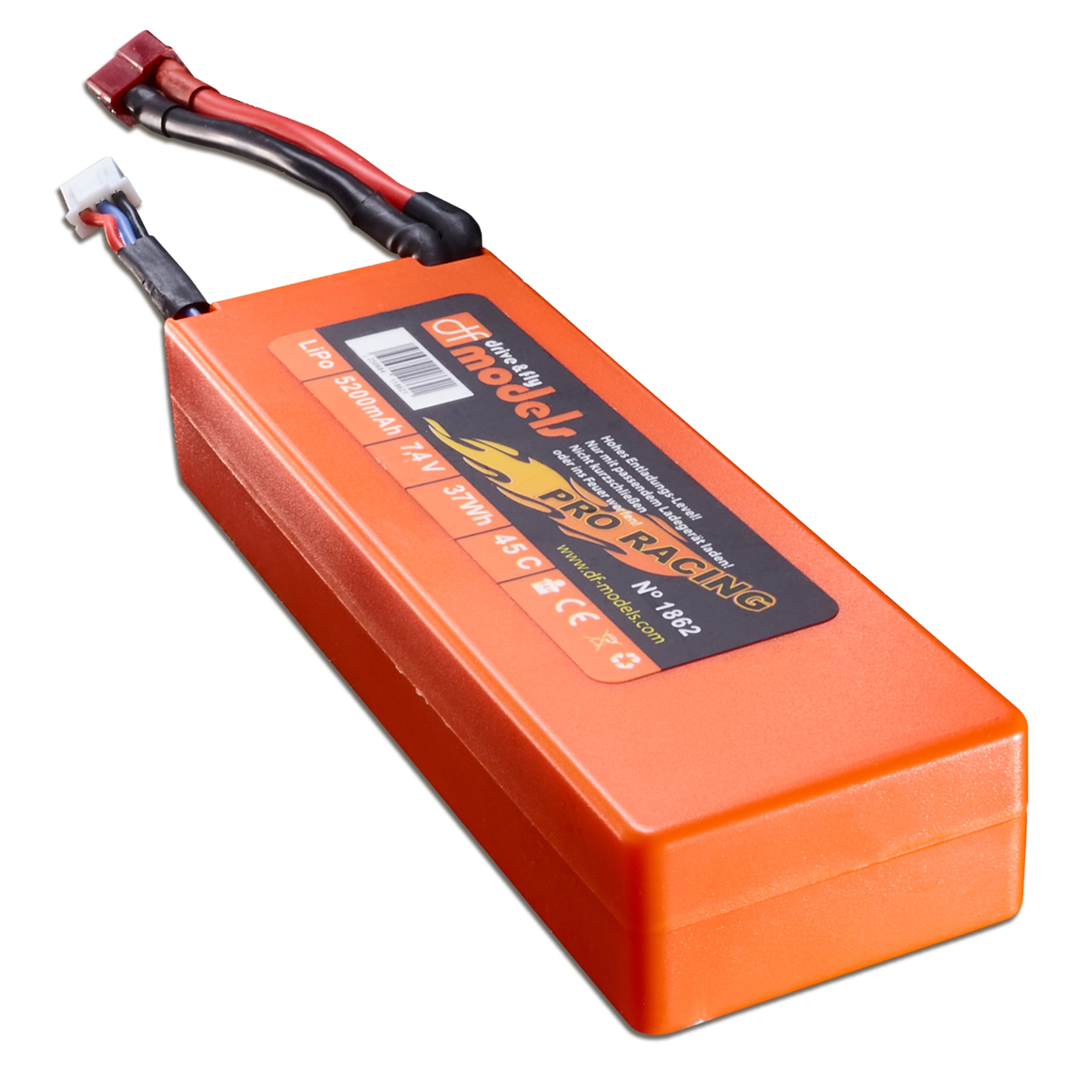 DF Models Pro Racing LiPo Akku 5200 mAh 45C 7_4V 2S fuer RC Cars