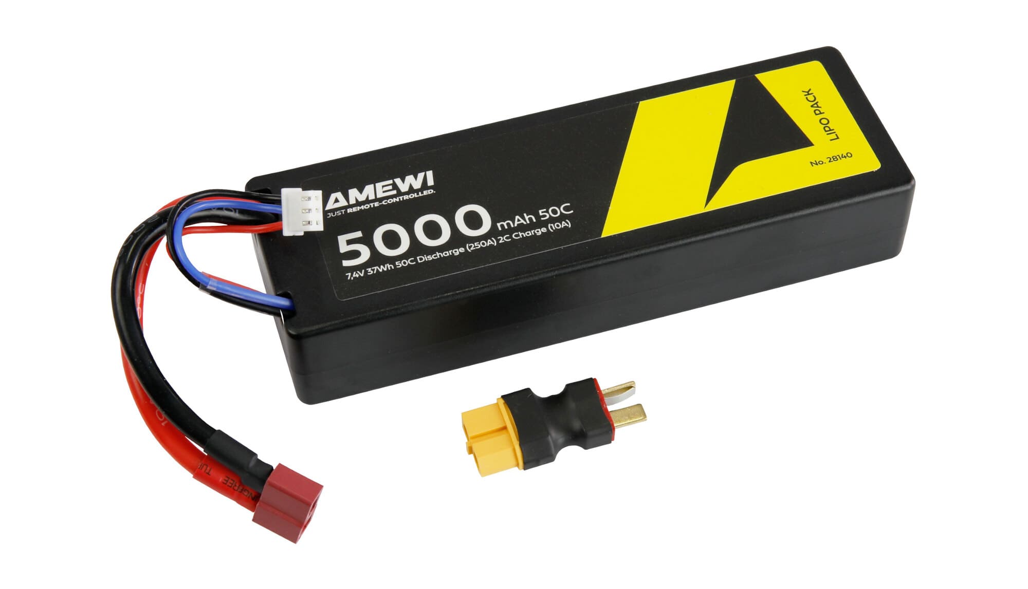 Amewi LiPo Akku 2S 7_4V 5000mAh 50C Hardcase T-Plug inkl. XT60 Adapter Amewi LiPo Akku 2S 7_4V 5000mAh 50C Hardcase T-Plug