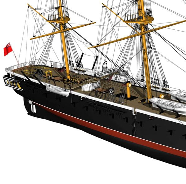 HMS Warrior 1_100 Bausatz - Historisches Schiffsmodell aus Holz