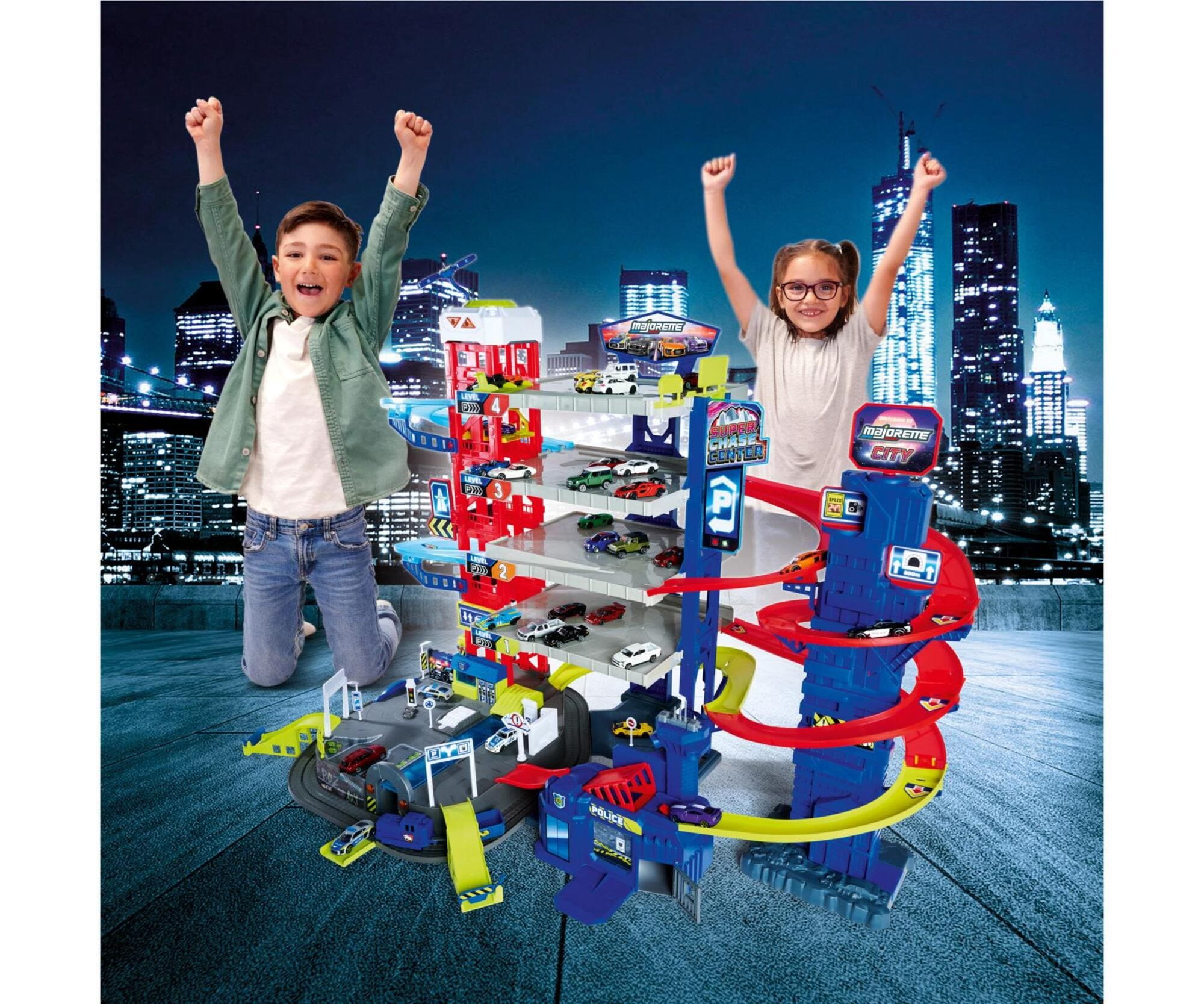 Majorette Super Chase Center XXL-Spielgarage mit Fahrzeugen_