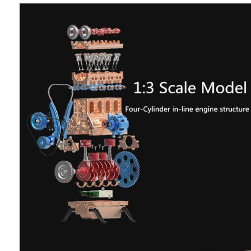 Thicon Motor 4-Zylinder Metall Bausatz Motorblock in champagner - RC-Zubehoer