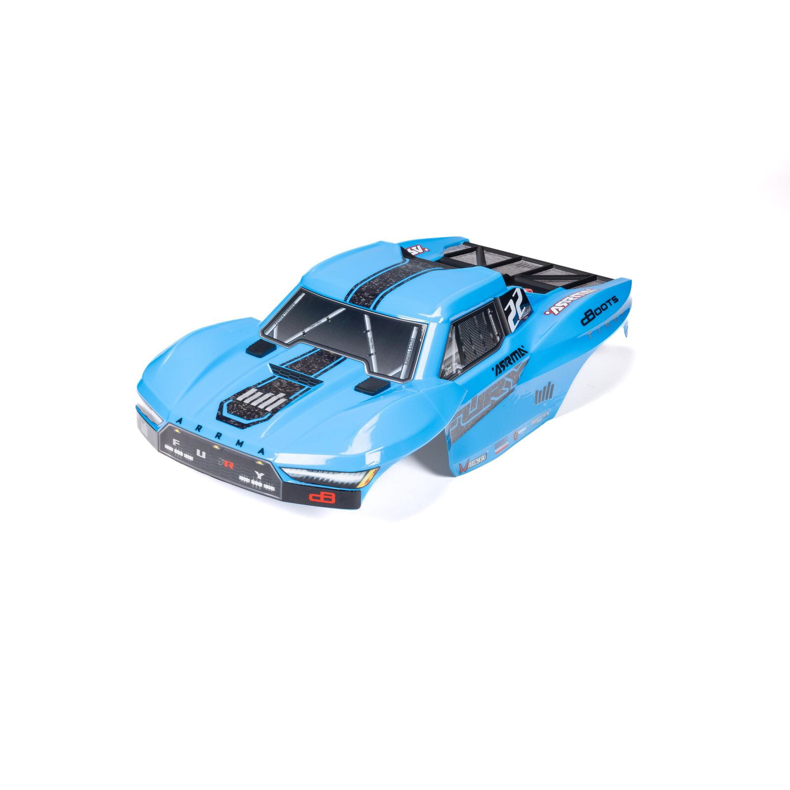 Arrma 1_10 Clipless Lackiert Karosserie Set mit Decals Blue_ FURY 2WD - RC-Zubehoer