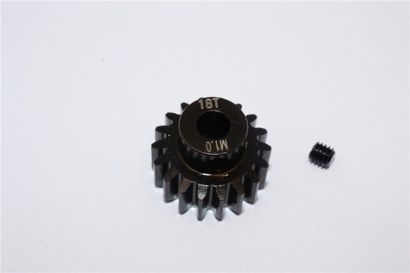 GPM Stahl Motorritzel 18T schwarz fuer Traxxas X-MAXX - RC-Zubehoer