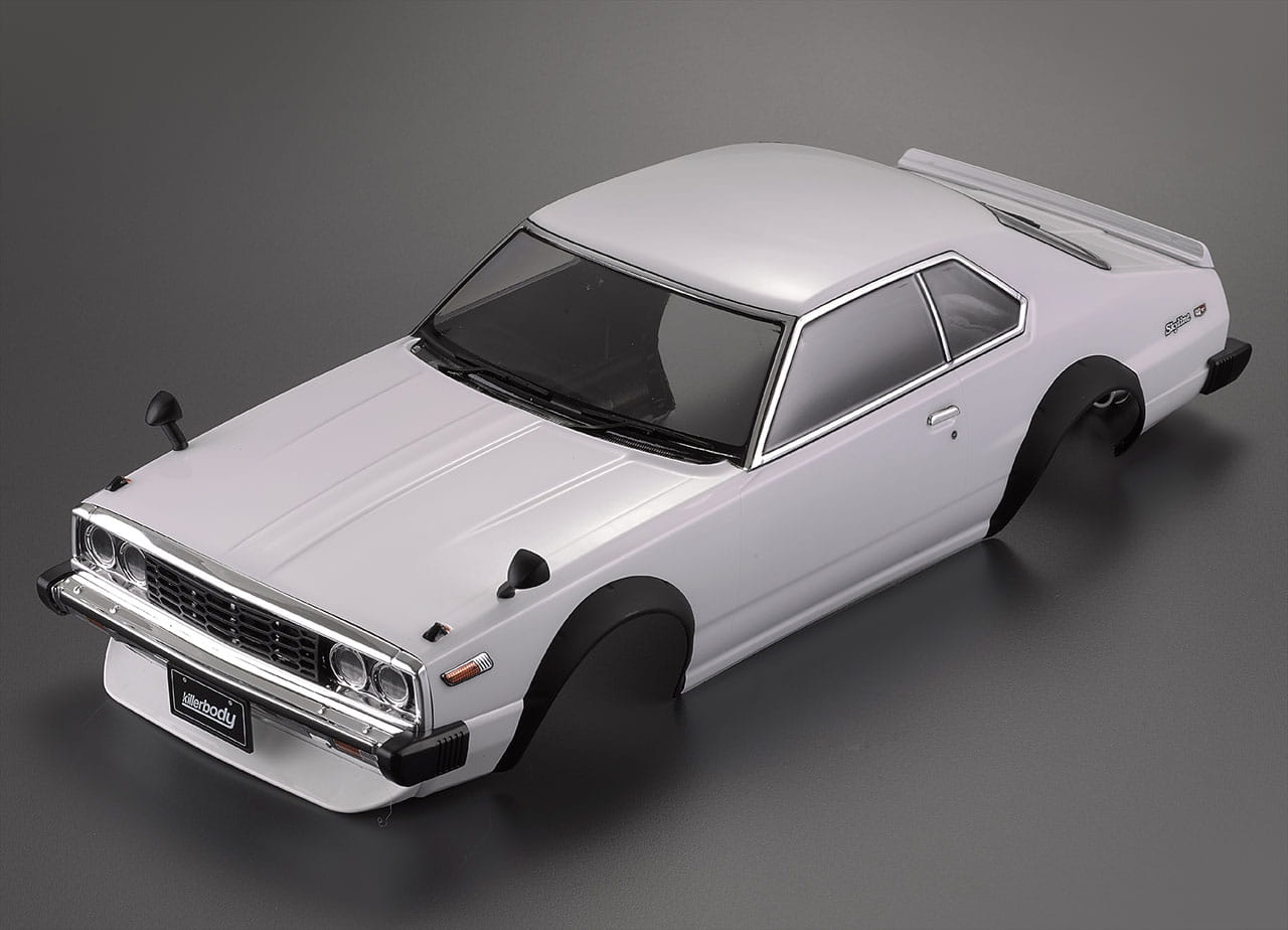 Killerbody Nissan Skyline Hardtop 2000 _1977_ Karosserie lackiert Weiss 195mm - RC-Zubehoer