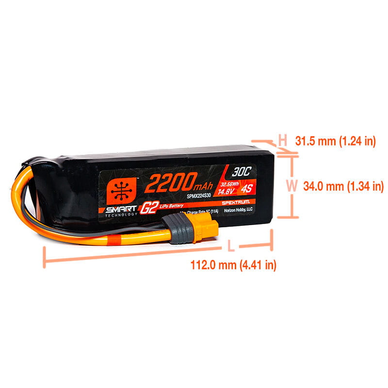 Spektrum Lipo Akku 2200mAh 4S 14_8V Smart G2 30C IC3 - RC-Zubehoer