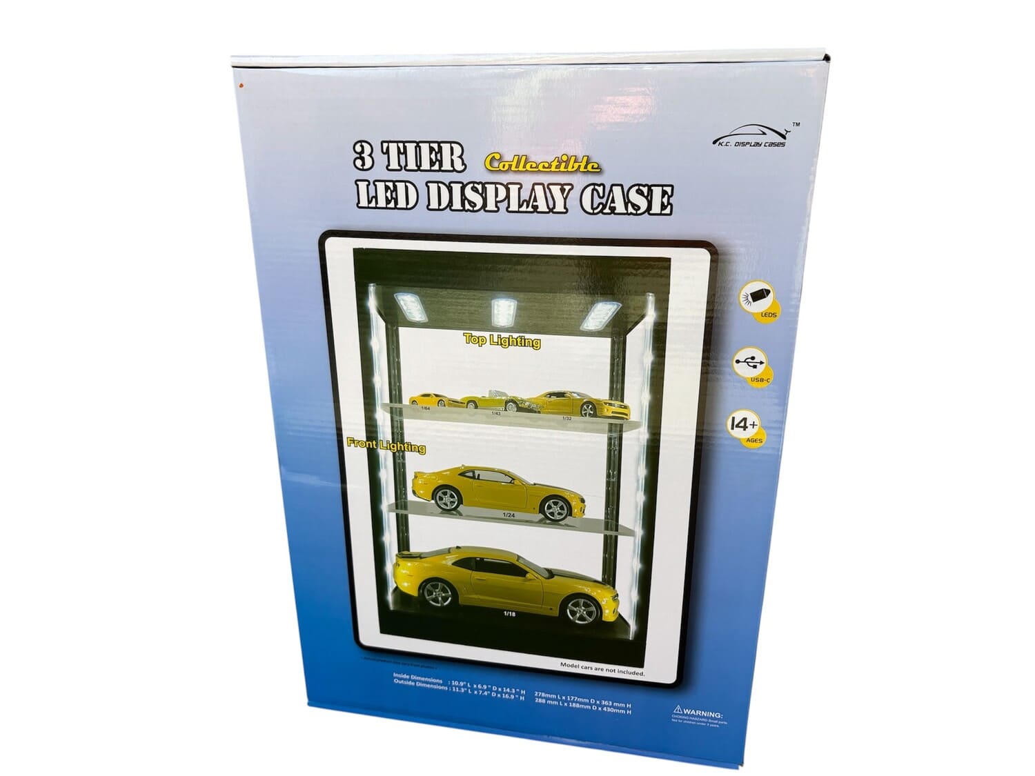 Triple9 LED-Vitrine 1_18 Weiss mit Regalboeden_