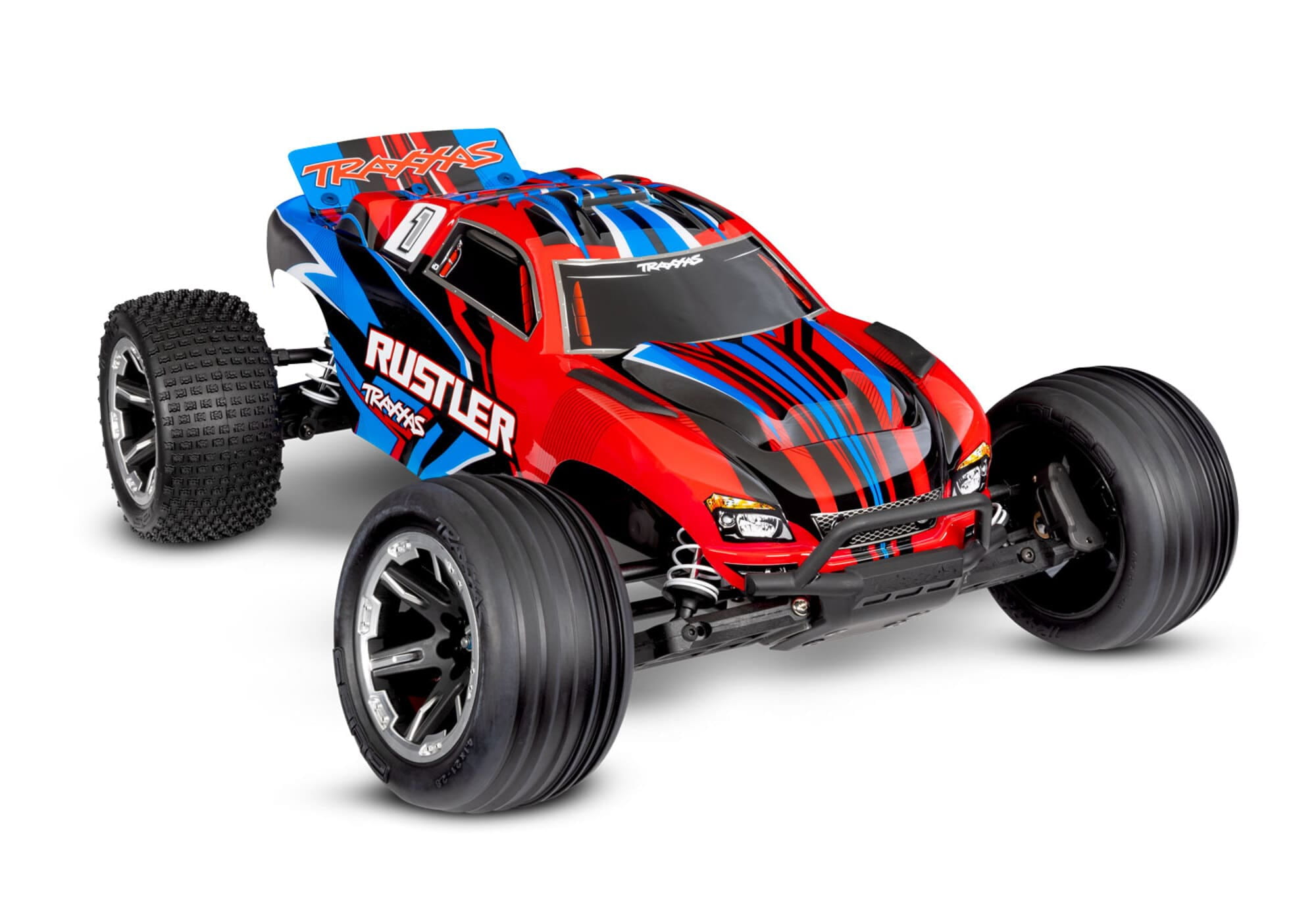 Traxxas Rustler 2WD Rot RTR mit Akku und USB-C-Lader Traxxas Rustler 2WD Rot RTR mit Akku und Lader