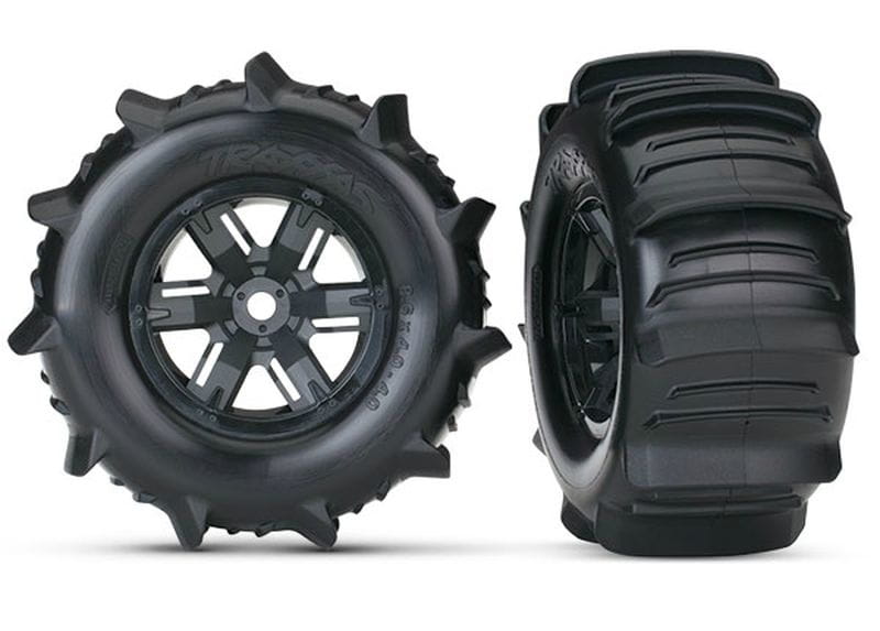 Traxxas Paddle Reifen auf Felge X-Maxx schwarz (2) Traxxas Paddle Reifen auf Felge X-Maxx schwarz (2)