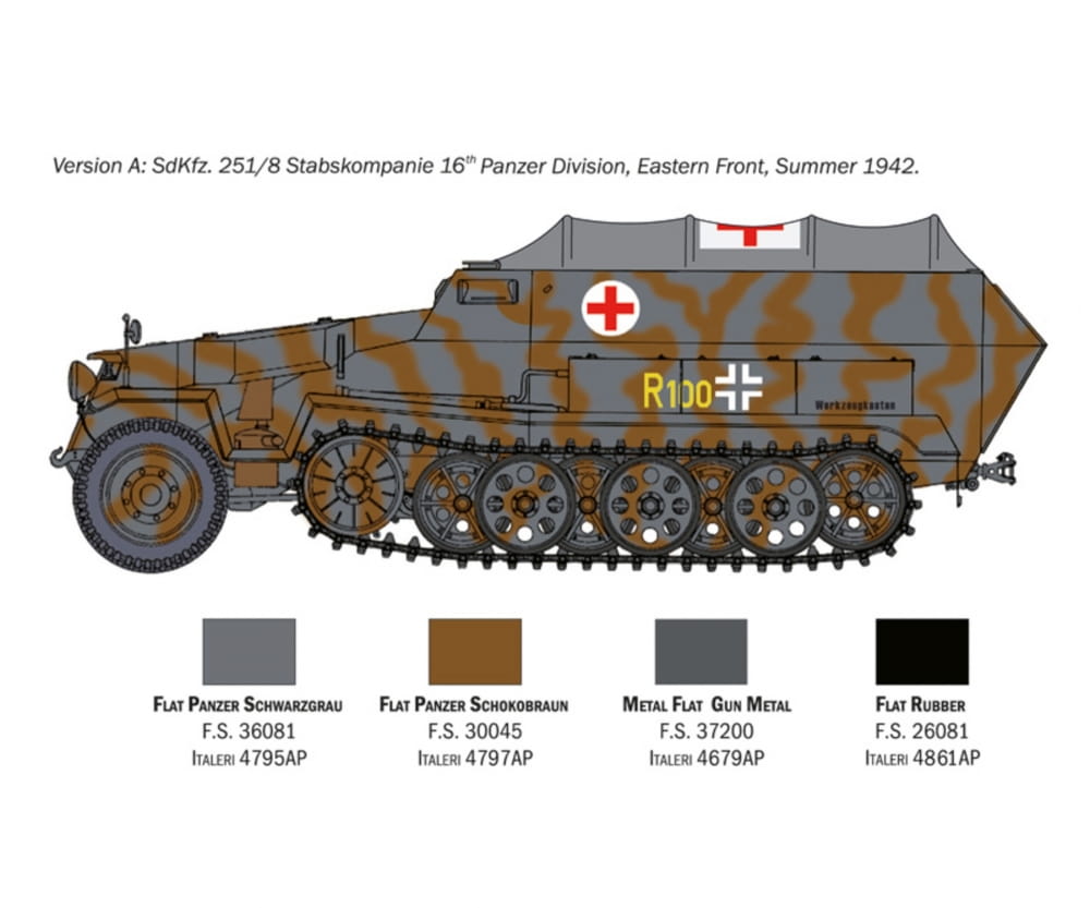Italeri 1_72 Sd_Kfz. 251_8 Ambulance Modellbausatz_