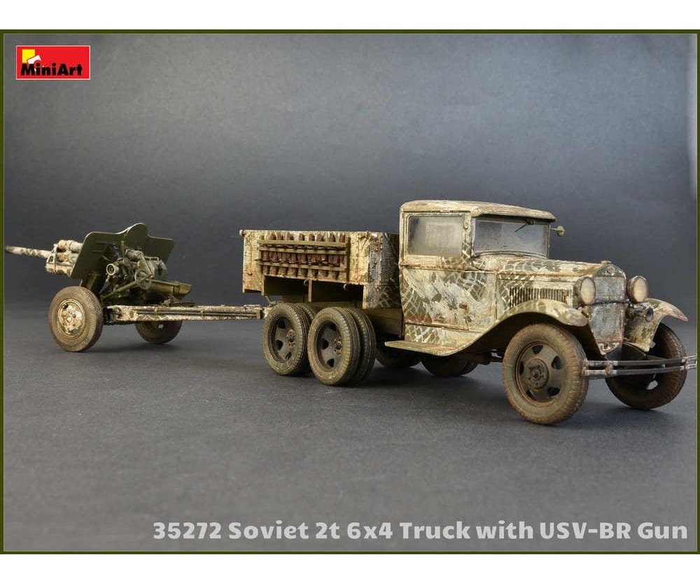 MiniArt 1:35 Soviet 2t LKW 6x4 m. 76mm Plastik Modellbausatz