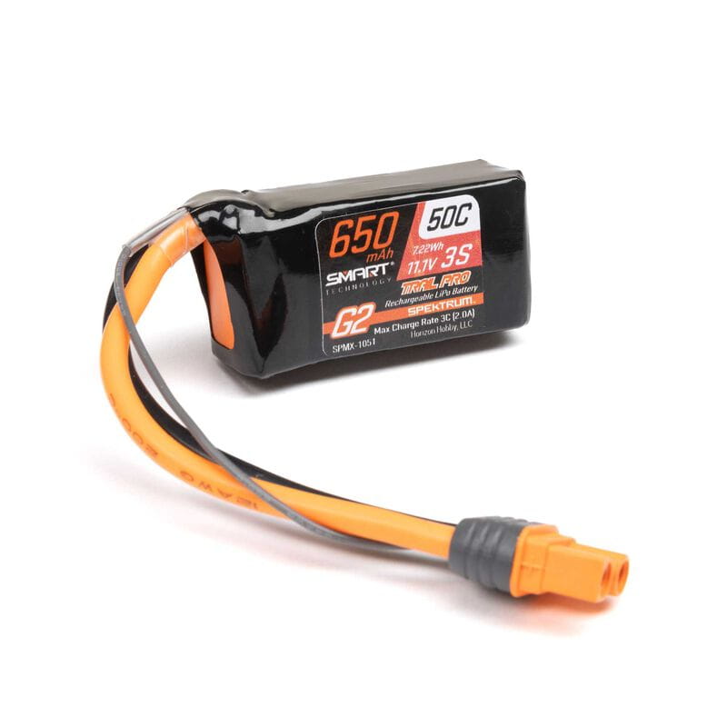 Spektrum Lipo Akku 11_1V 650mAh 3S 50C Smart G2 Trail Pro IC2 - RC-Zubehoer