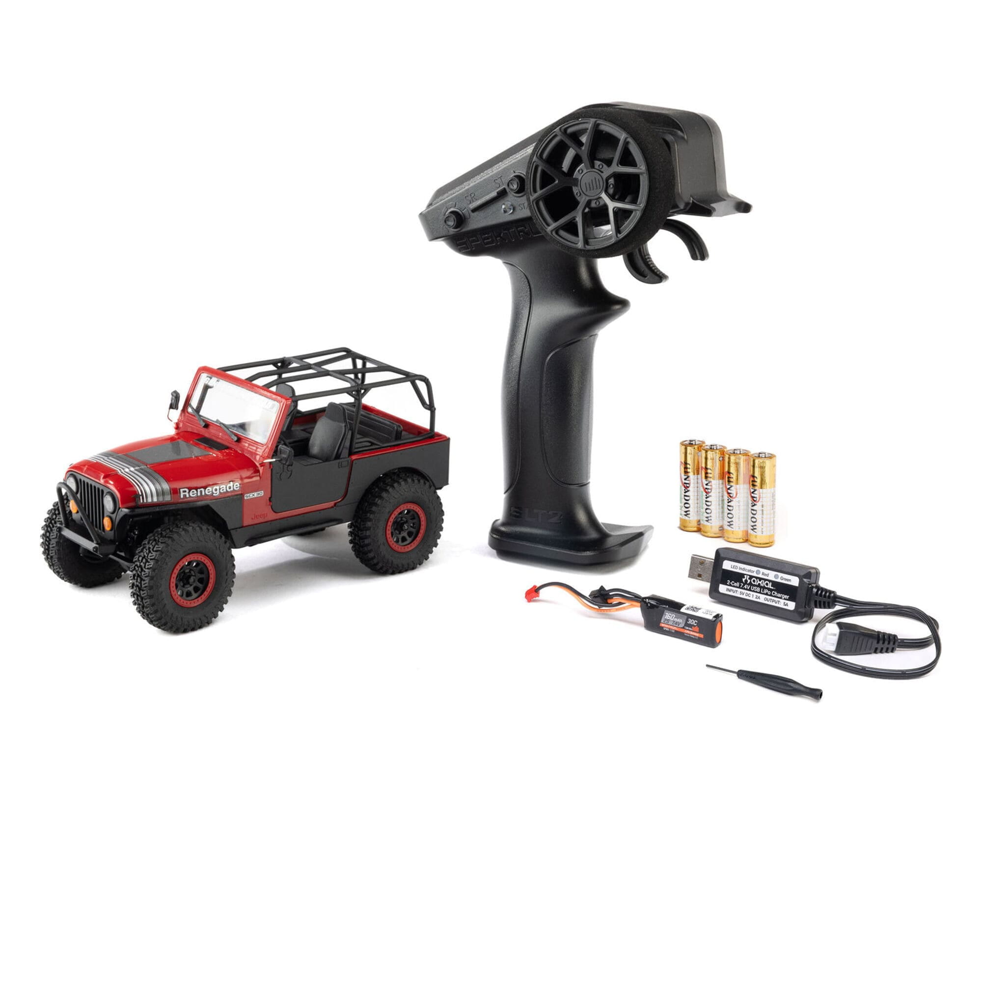 Axial SCX30 Jeep CJ-7 GenRight 1_30 RC Rock Crawler 4WD RTR in Rot mit Mickey Thompson Reifen