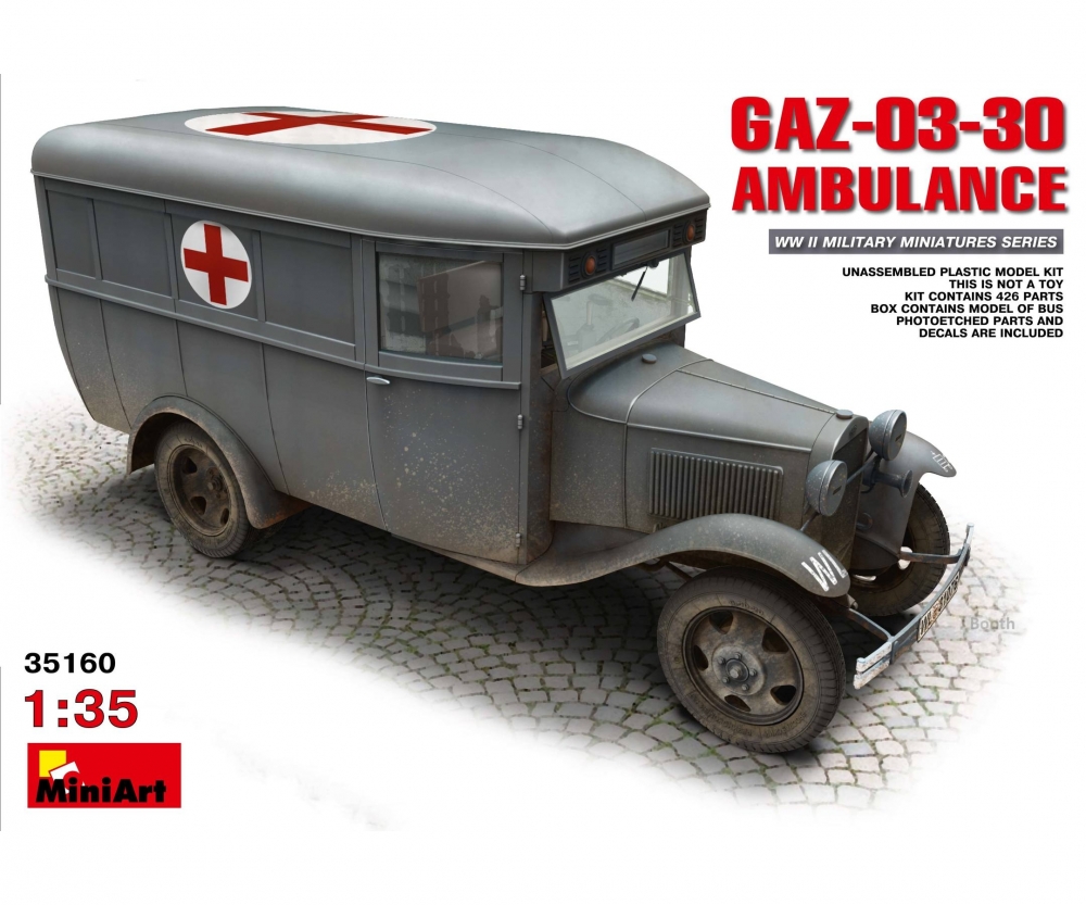 Plastikmodellbau von Miniart 1-35 gaz 03 30 krankenwagen 2achs