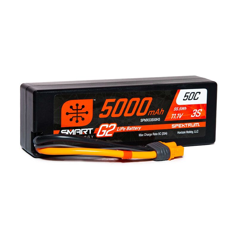 Spektrum Lipo Akku 5000mAh 3S 11,1V Smart G2 50C Hard Case IC3